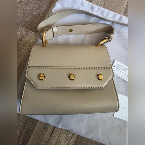 KEITH &CHARLES NUDE structured Mini Satchel Crossbody Bag Alaia Quiet Luxury Y2K - Picture 2 of 16